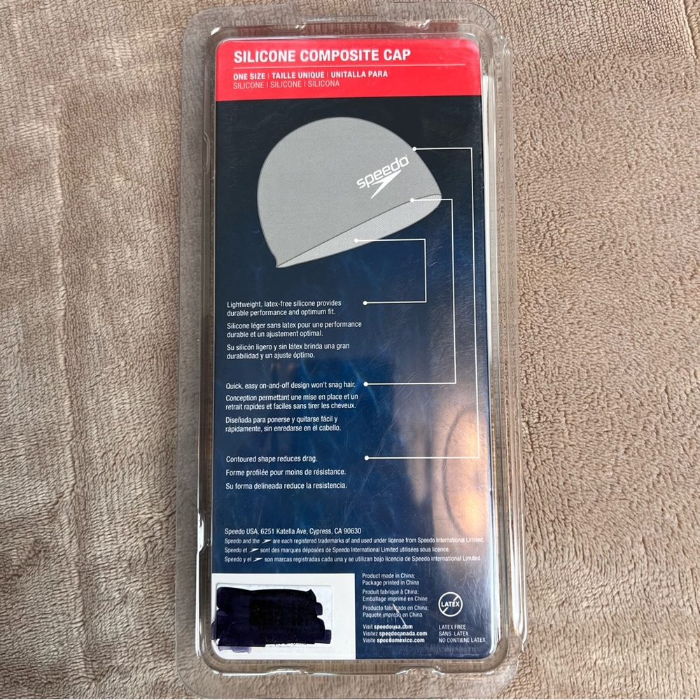 SPEEDO Elastomeric and Composite Silicone Printed Swim Cap Bundle - One Size - Picture 3 of 5